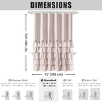 Seasonwood Beige Shower Curtain Cute Ruffle Shower Curtain Cream Shower Curtains Shabby Chic Farmhouse Style Design Girly Shower Curtains Button Country Style,72x72 in
