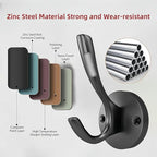 ZUONAI Black Towel Hooks for Bathrooms 2 Pack Black Coat Hook Wall Hook for Hanging and Hat Hooks Towel Hooks for Wall Hooks for Coats Heavy Duty Hook for Hanging Coats Bedroom Hook