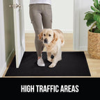 GORILLA GRIP Front Door Mat, 35x23, Indoor Outdoor Ultra Absorbent HydroAbsorb Doormat, Absorbs Up to 5.7 Cups of Water, Stain and Fade Resistant, Rubber Backing Doormats, 2 Pack, Black