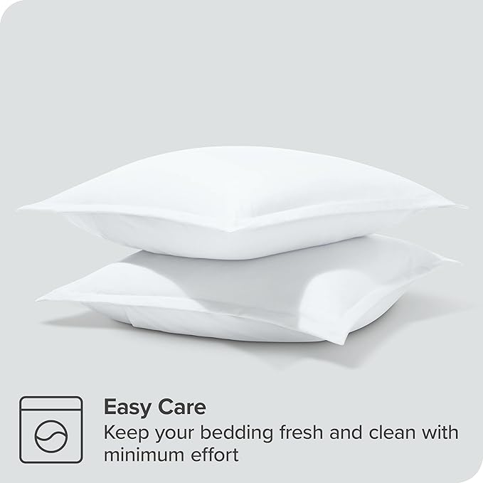 Bare Home Euro Pillow Sham Covers - Set of 2 - Premium 1800 Ultra-Soft Microfiber - Double Brushed - Bed Pillow Shams - Pillows Not Included (Set of 2, White)