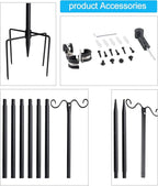 Lightdot Outdoor String Light Poles, 9FT Metal Patio Light Poles Post for Outside with Fork for Outside Hanging Backyard Garden, Deck Lighting Stand for Parties, Wedding, Halloween Decor -3Pack