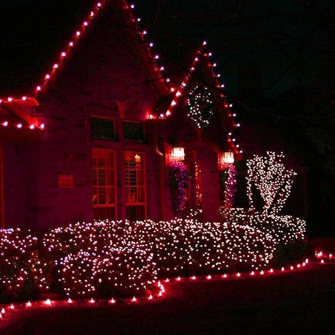 Red to Green Color Changing String Lights, 200LED Christmas String Lights for Outdoor&Indoor, 11 Modes Christmas Tree Lights Clear Wire Fairy Lights with Memory & Remote & Timer for St. Patrick's Day