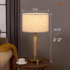 LED Bedside Lamp for Bedroom, Modern Desk Lamp with Dimmable Switch and Bulb, Wood Table Lamp for Nightstand, Desk Reading Lamp for Kids Room Living Room Office, Natural Wood Finish