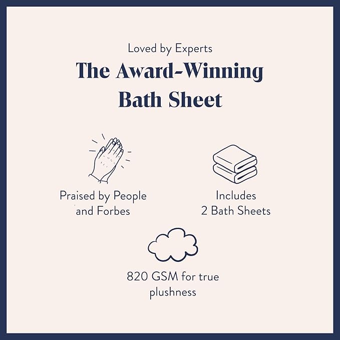 Brooklinen Super-Plush Turkish Cotton Bath Sheets Set of 2 Cotton, 820 GSM, Highly Absorbent, Machine Washable, Perfect for Home & Bathroom (40" x 65", Slate Grey)