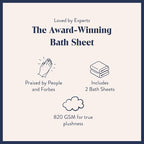 Brooklinen Super-Plush Turkish Cotton Bath Sheets Set of 2 Cotton, 820 GSM, Highly Absorbent, Machine Washable, Perfect for Home & Bathroom (40" x 65", Slate Grey)