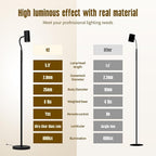 GLOWRIUM LED Floor Reading Lamp, Dual-Side Reading Light with Remote, No Blue Light, No Glare, 5 Color Temperatures, Stepless Dimming, 360° Rotating Gooseneck Lamp, No Flicker, Uniform Illumination