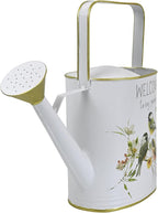 Metal Watering Can with Handle Rustic Farmhouse Watering Can Flower Pot Decorative Planter for Indoor Outdoor Garden Balcony Courtyard (White)