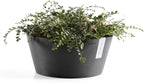 Ecopots Frankfurt Durable Modern Round Indoor/Outdoor Recycled-Based Composite Flower Pot Planter, Dark Grey, 12"