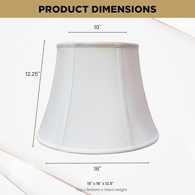 Royal Designs Modified Bell Lamp Shade - White - 10 x 16 x 12.5