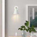 ClanKin Wall Sconces Lighting Fixture, Bedside Wall lamp for Industrial Bedroom, Bathroom Sink Lighting for Bedroom Hallway Living Room(1Pack-White with Plug in Swtich Cord)