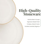 Larder & Vine Ceramic Stoneware Dinnerware 16-Piece Set, 4 Place Settings (Sand)
