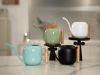 Green Moon Watering Can Indoor Plants 1.2L/41oz Sage Green Water Can Indoor Metal Small Water Can Pot with Long Spout for House Bonsai Plants Garden Flower Decorative