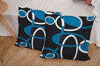 CAPSCEOLL Black Blue White Geometric Circle Printing Decorative Throw Pillow Case 16X16Inch Set of 2 Home Decoration Pillowcase Zippered Pillow Covers Cushion Cover