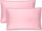 Bare Home Standard Pillow Sham Covers - Set of 2 - Premium 1800 Ultra-Soft Microfiber - Double Brushed - Bed Pillow Shams - Pillows Not Included (Set of 2, Light Pink)