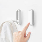 4Pcs Foldable Wall Hooks, Zinc Alloy Folding Hook White, Heavy Duty Folding Coat Hooks Wall Mounted for Hanging Coat Towels Bags Keys (White, 4 Pack)