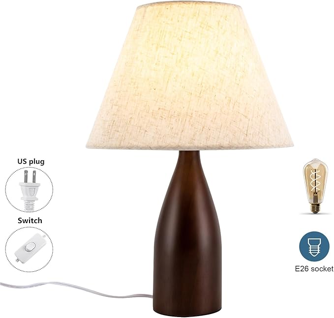 Eapmic Table Lamp,Bedside End Table Lamp Traditional Nightstand Desk Lamp Geometric Lamp with Shade for Living Bedroom Office(Modern,Style 2)