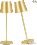 2 Pack Cordless Table Lamp, 5000mAh Portable Rechargeable LED Desk Lamp (Gold)