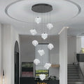 10-Lights LED Staircase Chandelier Modern Foyer Chandeliers Large Chandelier for High Ceilings,Crystal Pendant Light for Living Room Stairwell Dining Room Entryway