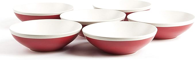 Rock Ridge Speckled Stoneware Dinnerware Set (18pc Set, Ruby and Ivory)
