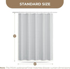 downluxe Linen Texture 3 in 1 Farmhouse Shower Curtain Set with Tassel, Boho Fabric Shower Curtains for Bathroom, Grey, 60W x 72L