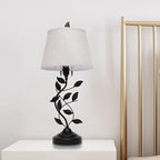 Eapmic Table Lamp with USB Ports,Bedside End Table Lamp Traditional Nightstand Desk Lamp Large Retro Leaf Lamp for Living Bedroom Office (Retro)