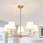 KAISITE Modern Gold Chandelier 5-Light Farmhouse Chandelier for Dining Room Industrial Dining Kitchen Light Fixture Over Table Ceiling Chandelier for Bedroom Living Room Foyer Entryway