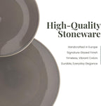 Larder & Vine Ceramic Stoneware Dinnerware 16-Piece Set, 4 Place Settings (French Gray)