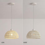 Hand-Woven Rattan Wicker Boho Pendant Light,Minimalist Transitional LED Pendant Hanging Light Fixture for Kitchen Island Dining Room Restaurant Craft Room,Bulb Included W11.81 UL Listed