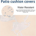 14 PCs Patio Cushion Covers for 7 PCs Outdoor Furniture Sectional Seating Sets Water Resistant Plus 2 Throw Pillows (Khaki, 23.6(L)*23.6(W)*4.33(T) inches)