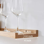 Floating Shelves Wall Mounted, Solid Oak Wood Shelf for Decor and Storage, Natural Picture Ledge for Bedroom Bathroom Living Room Kitchen, Natural Color, 20 * 4 * 1.5, Set of 2