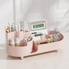 Rotating makeup organizer,Large Capacity Cosmetic Display Case, easy to hold all of your makeup products, at least 20 makeup brushes/eyeliner,10 lipsticks,8 skincare products(Pink)