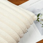 18x18 Throw Pillow Covers Set of 2, Decorative Faux Fur Covers for Bed, Couch Soft Fluffy Pillow Cover with Velvet Back for Living Room, Neutral Home Décor Accent for Sofa - Cream White