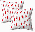 CAPSCEOLL 2PCS Red Pillow Covers 20X20Inch Christmas Celebration White Winter Xmas Year Soft Pillow Covers for Bedroom Sofa Living Room
