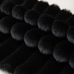 ZLINA Set of 2 Black Faux Fur Decorative Throw Pillow Covers Fluffy Striped Pillowcase Cushion Covers 18 x 18 Inch Decor Sofa Couch Bedroom