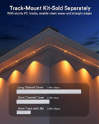 Lumary Smart Permanent Outdoor Lights 2 with Remote & Slide-Base, 150ft with 90 RGBAICW LEDs 5400lm for Daily & Accent Lighting, 110+ Scene for Halloween Christmas Decor, Work with Alexa Google, White