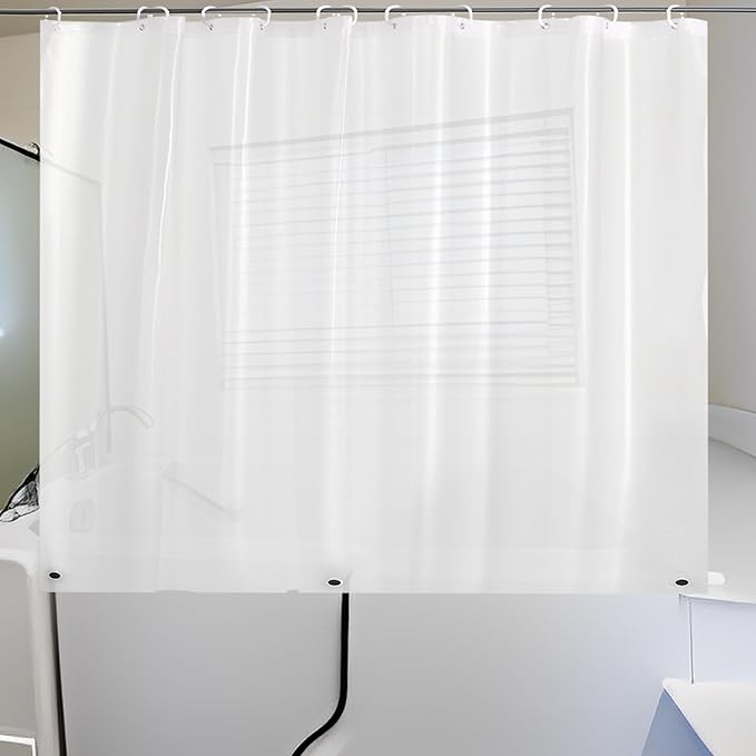 Short Shower Curtain Liner 48 Inch Length for Walk in Tub, Heavy Duty 70x48 Waterproof Shower Curtain for Window Inside Bathroom, Silky Frosted