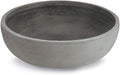 Crescent Garden Large Outdoor Planter Bowl – Double-Walled Resin Pot with Drain Hole for Water Gardens, Fountains, Decorative Landscaping - 30" W x 12" H (Weathered Concrete)