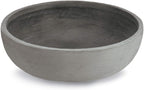 Crescent Garden Large Outdoor Planter Bowl – Double-Walled Resin Pot with Drain Hole for Water Gardens, Fountains, Decorative Landscaping - 30" W x 12" H (Weathered Concrete)