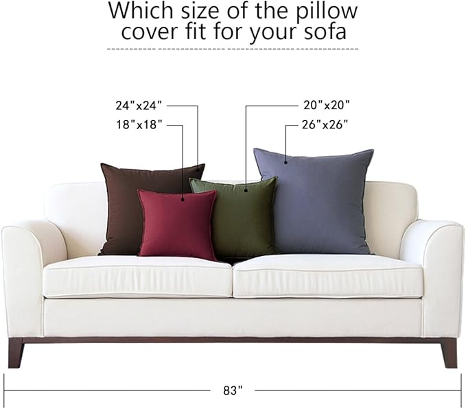 Jeanerlor Natural Cotton Linen Soft Soild Decorative Square Throw Pillow Covers Set Cushion Case for Sofa Bedroom Car24 x 24 Inch 60 x 60cm,Olive Green