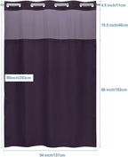Purple Stall Hotel Style Shower Curtain with Snap in Liner - 230GSM Waffle Textured,Hotel Grade,Spa Like Bath Curtain,54W x 80H