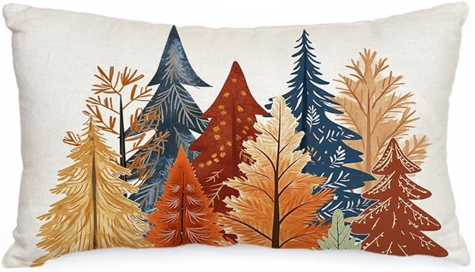 AACORS Fall Pillow Cover 12X20 Inch Watercolor Tree Decoration Holiday Farmhouse Autumn Pillow Case for Sofa Couch Decor AA728-12