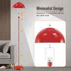 Floor Lamp Red, Industrial Tall Lamps for Living Room, 65.5" Standing Lamp, Metal Mushroom Lamp Shade, E26 Base, Footswitch, SGS Listed, Modern Pole Lamps for Nursery Bedroom, Mid Century Home Decor