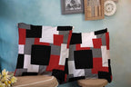 CAPSCEOLL Geometric Throw Pillow Covers 18X18 Set of 2 Soft Geometry Black Red White and Gray Pillow Cases Cushion Covers for Living Room Bedroom Decorative Throw Pillowcases for Sofa Couch Chair