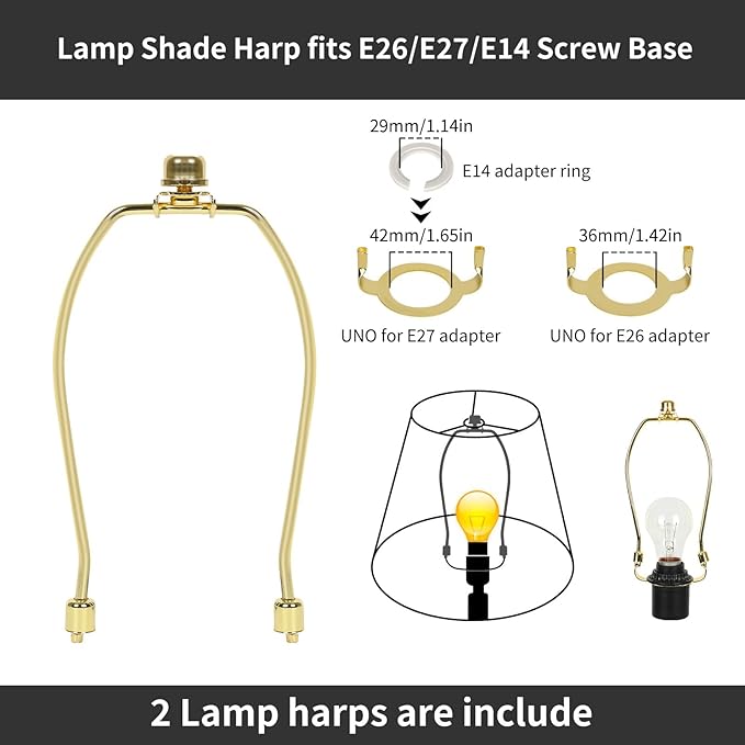 Drum Lamp Shades Set of 2, White Large Lampshades 15" Top X 15" Bottom X 12" Height, ALUCSET Large Lampshades Spider Fitter, Natural Linen Lamp Shade, Easy Assembly Required with 2 Lampshade Holders