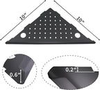 Corner Shower Shelves 2-Pcs, 10” Rustproof 304 Stainless Steel Shower Corner Shelf with Razor Holder, No Drilling Bathroom Shower Shelf for Tiled Wall (Matte Black Style 1)