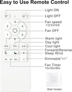 60 Inch Brushed Nickel Ceiling Fans with Lights and Remote, LED Low Profile Flush Mount Ceiling Fan for Bedroom, Living Room, Quiet DC Motor, Dimmable 6 Speeds
