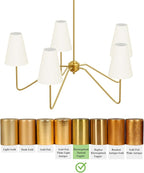 Electro bp;30" Dia 5-Arm Classic Chandeliers Polished Gold with White Linen Shades,Ceiling Light Fixture for Dining Room,Living Room,Entryway,E12,200W