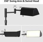 SUNMORY Dimmable LED Pharmacy Floor Lamp, Adjustable Floor Lamp for Living Room with 350° Swing Arm, Touch & Remote Control, 16W Bright Standing Task Lamp for Reading Sewing Crafting