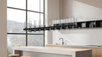 Black Linear Chandelier, 68 Inch 20-Lights Modern Kitchen Island Dining Room Over Table Light Fixture, Industrial Farmhouse Large Pendant Lighting with Glass Shade