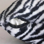 Black White Square Pillow Cover Soft Fluffy Fuzzy Faux Fur Zebra Stripe Throw Pillows Modern Decorative Accent Cushion Covers Pillowcase for Couch Sofa Living Room Bedroom, 20x20